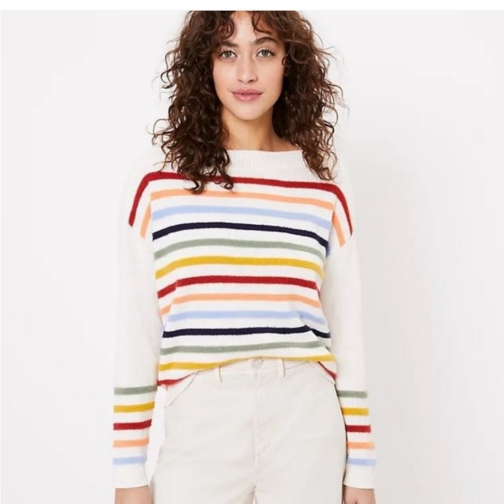 Loft Colorful Striped Sweater